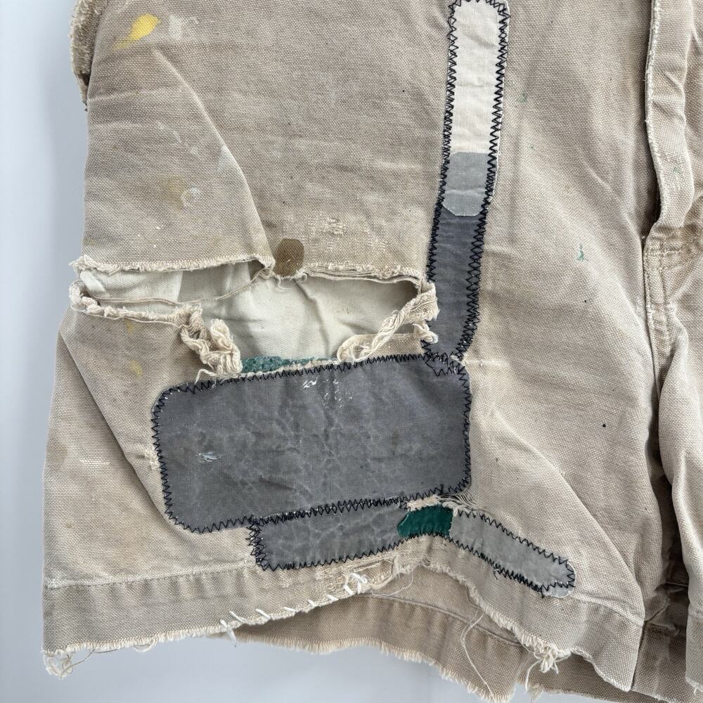 Vtg Patagonia Shorts Mens 36 Thrashed Stand Up Patched Holes Distressed - Picture 5 of 13